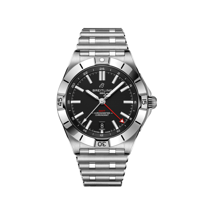  Shop Authentic Breitling Chronomat GMT 40 Automatic Black Dial Silver Steel Strap Watch for Men - A32398101B1A1 - Luxxuri