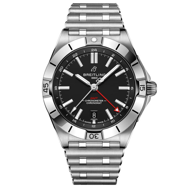  Shop Authentic Breitling Chronomat GMT 40 Automatic Black Dial Silver Steel Strap Watch for Men - A32398101B1A1 - Luxxuri