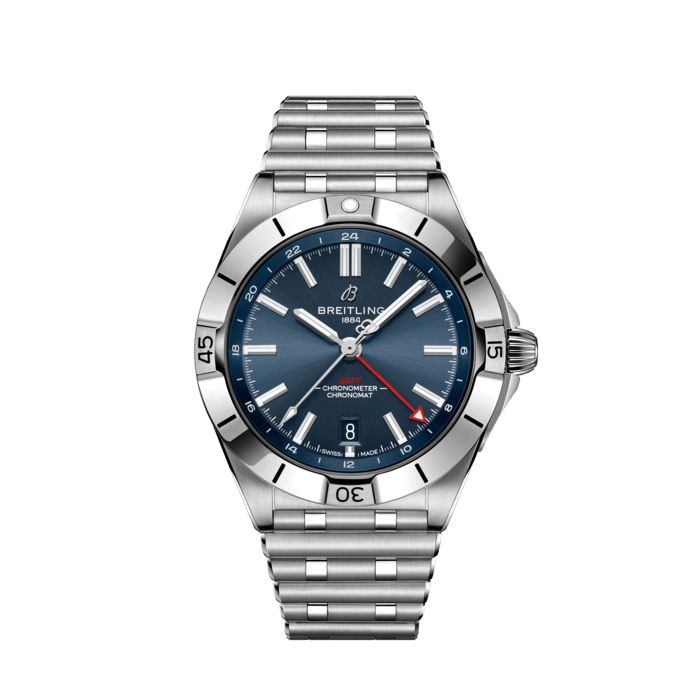 Shop Authentic Breitling Chronomat GMT 40 Blue Dial Silver Steel Strap Watch for Men - A32398101C1A1 - Luxxuri