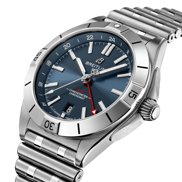  Shop Authentic Breitling Chronomat GMT 40 Blue Dial Silver Steel Strap Watch for Men - A32398101C1A1 - Luxxuri
