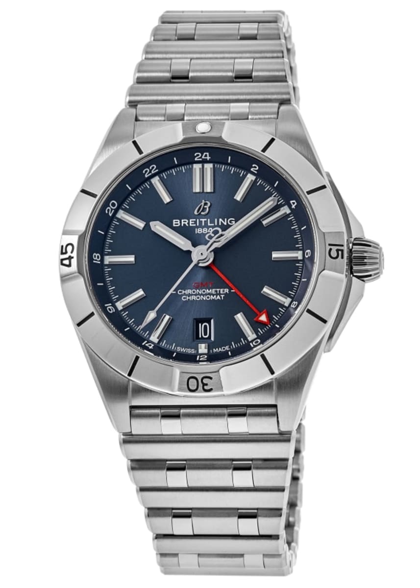  Shop Authentic Breitling Chronomat GMT 40 Blue Dial Silver Steel Strap Watch for Men - A32398101C1A1 - Luxxuri