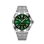  Shop Authentic Breitling Chronomat GMT 40 Green Dial Silver Steel Strap Watch for Men - A32398101L1A1 - Luxxuri