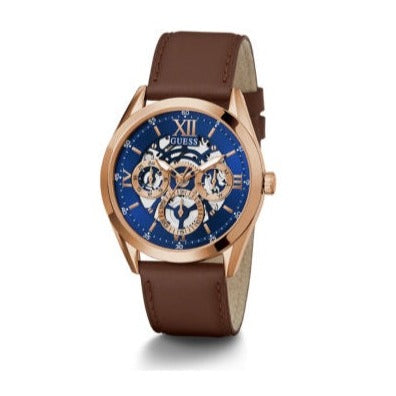  Shop Authentic Guess Tailor Analog Blue Dial Brown Leather Strap Watch for Men - GW0389G3 - Luxxuri