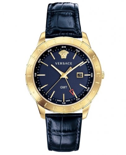  Shop Authentic Versace Univers Navy Blue Dial Navy Blue Leather Strap Watch for Men - VEBK00318 - Luxxuri