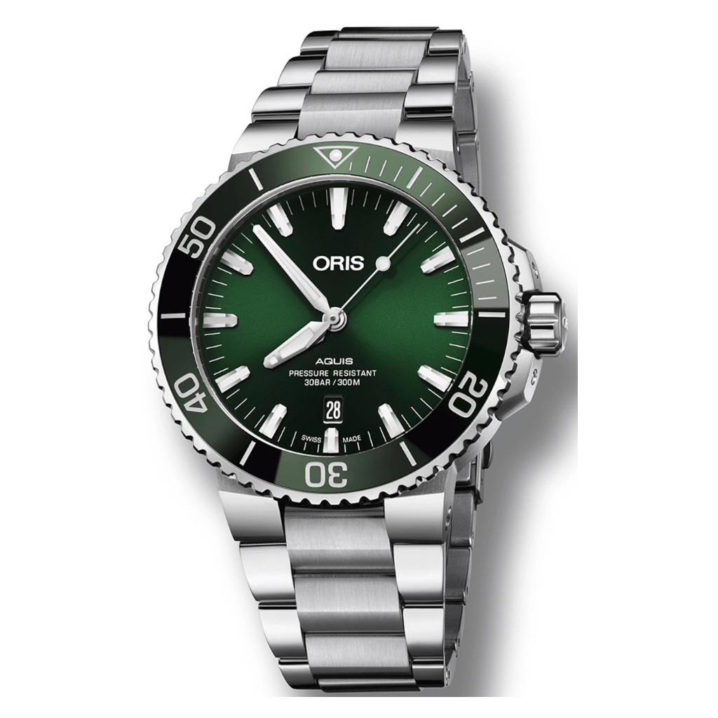  Shop Authentic Oris Aquis Date Green Dial Silver Steel Strap Watch for Men - 0173377304157-0782405PEB - Luxxuri