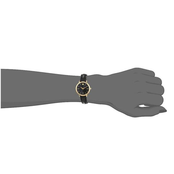  Shop Authentic Movado Ultra Slim Black Dial Black Leather Strap Watch For Women -  0607095 - Luxxuri