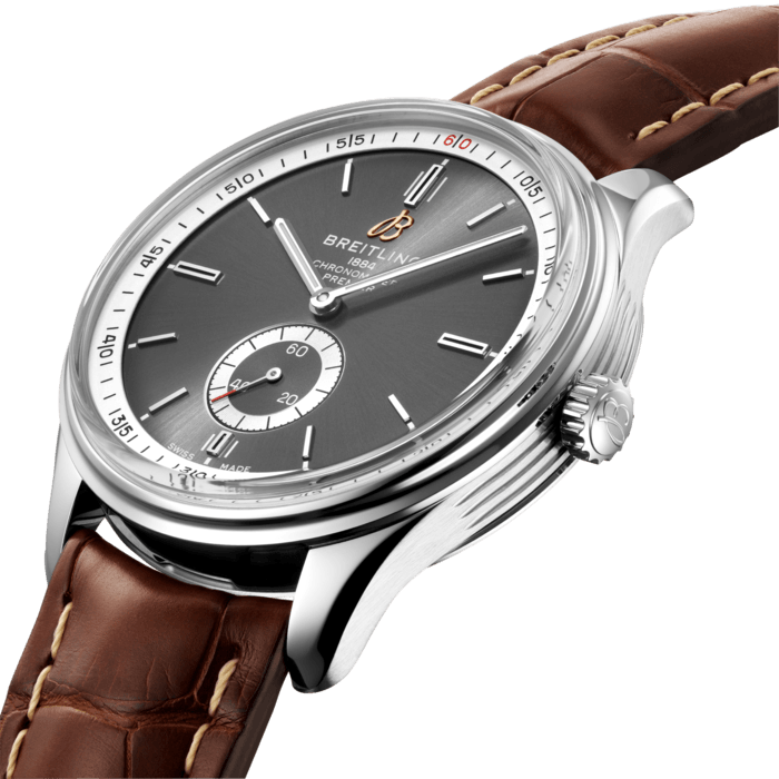  Shop Authentic Breitling Premier Automatic 40mm Grey Dial Brown Leather Strap Watch for Men - A37340351B1P2 - Luxxuri