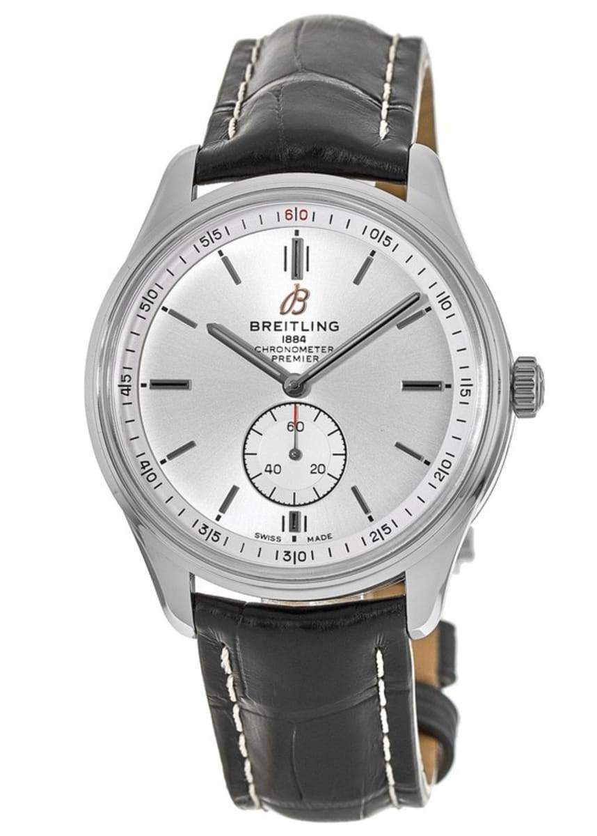  Shop Authentic Breitling Premier Automatic 40mm Silver Dial Black Leather Strap Watch for Men - A37340351G1P1 - Luxxuri