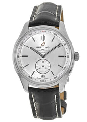  Shop Authentic Breitling Premier Automatic 40mm Silver Dial Black Leather Strap Watch for Men - A37340351G1P1 - Luxxuri