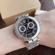  Shop Authentic Versace Quartz Black Dial Silver Steel Strap Watch For Men - VBR080018 - Luxxuri
