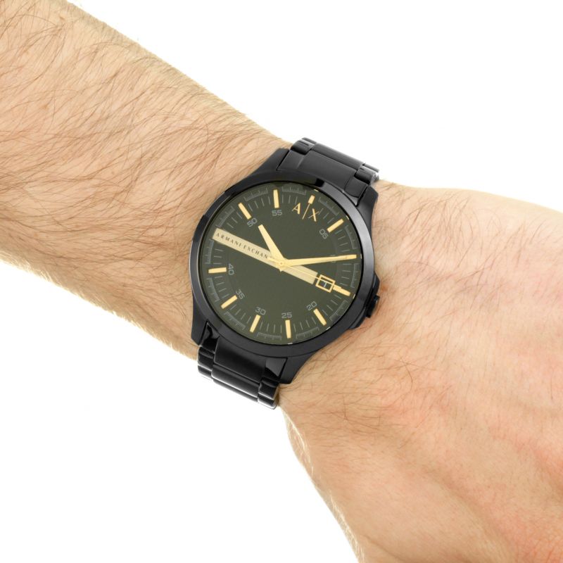  Shop Authentic Armani Exchange Hampton Chronograph Black Dial Black Steel Strap Watch For Men - AX2413 - Luxxuri