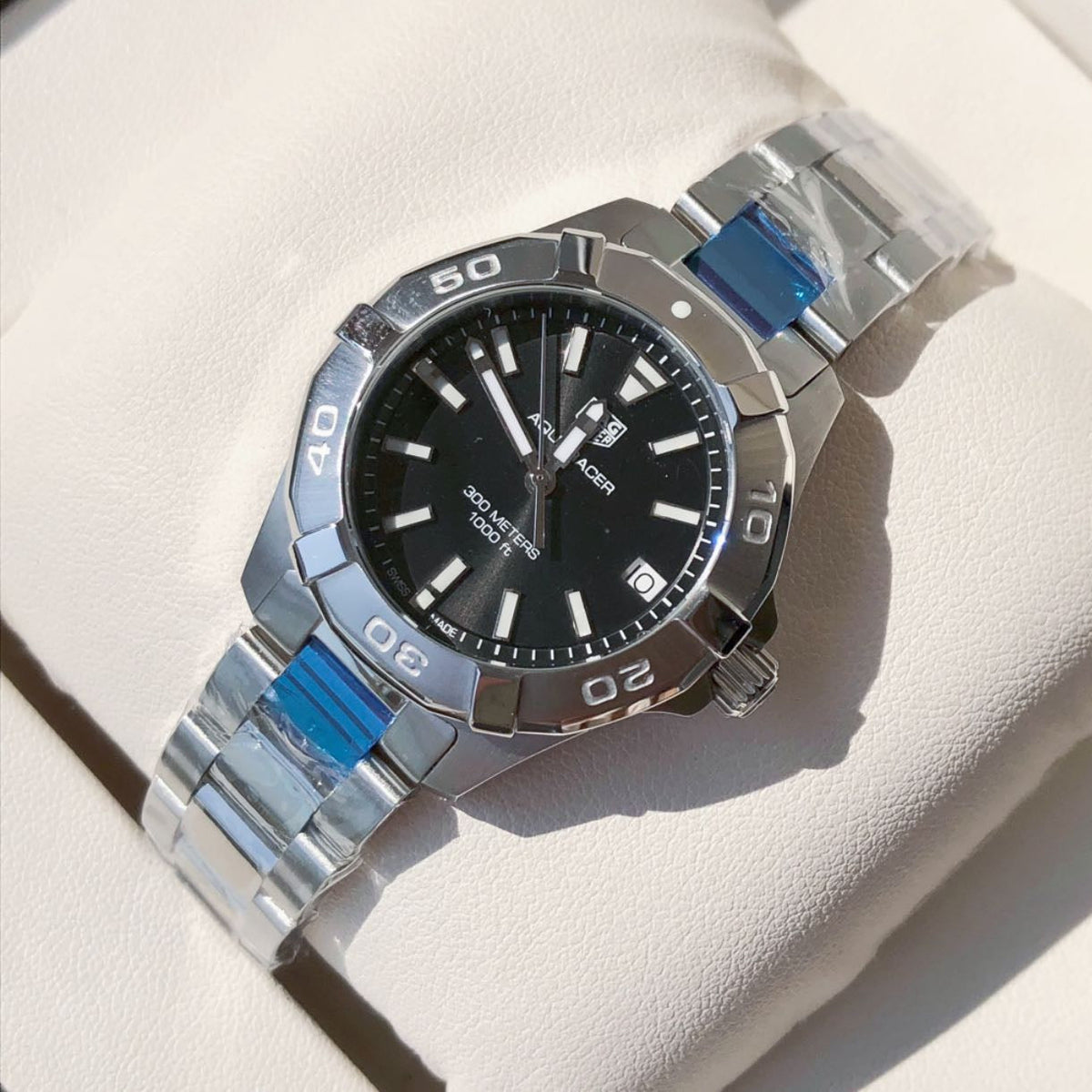  Shop Authentic Tag Heuer Aquaracer Black Dial Silver Steel Strap Watch for Women - WBD1310.BA0740 - Luxxuri