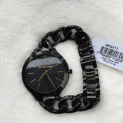  Shop Authentic Michael Kors Slim Runway Black Dial Black Steel Strap Watch for Women - MK3317 - Luxxuri