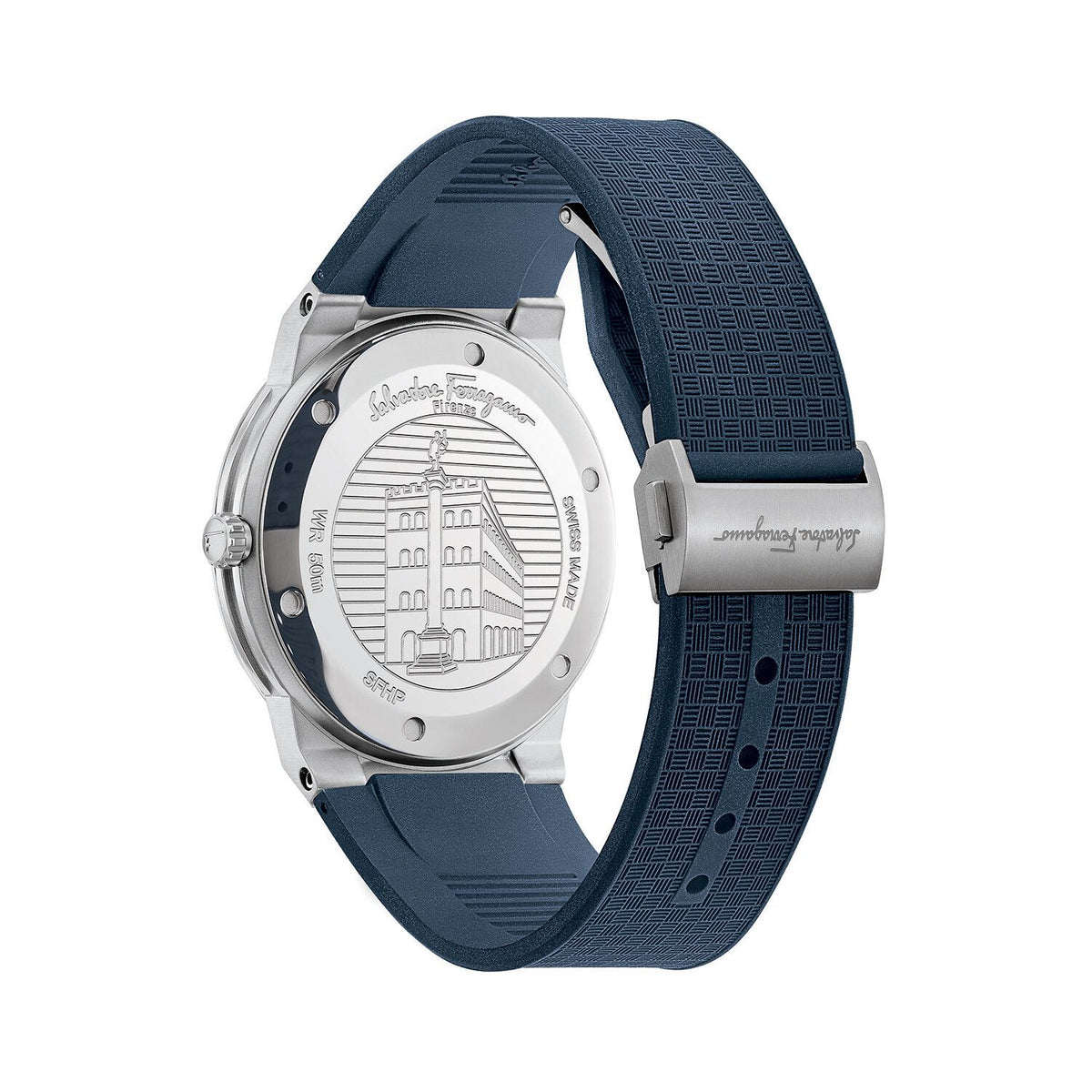  Shop Authentic Salvatore Ferragamo Sapphire Blue Dial Blue Rubber Strap Watch for Men - SFHP00120 - Luxxuri
