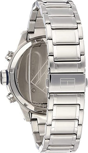  Shop Authentic Tommy Hilfiger Trent Chronograph Black Dial Silver Steel Strap Watch for Men - 1791054 - Luxxuri