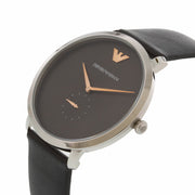  Shop Authentic Emporio Armani Modern Slim Quartz Grey Dial Black Leather Strap Watch For Men - AR11162 - Luxxuri