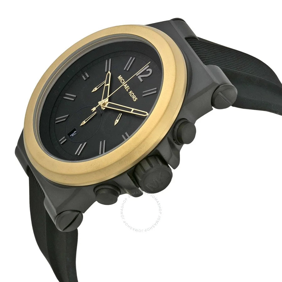 Shop Authentic Michael Kors Dylan Chronograph Quartz Black Dial Black Rubber Strap Watch For Men - MK8383 - Luxxuri