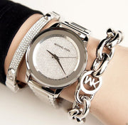  Shop Authentic Michael Kors Kinley Diamond Pave Silver Dial Silver Steel Strap Watch for Women - MK5996 - Luxxuri