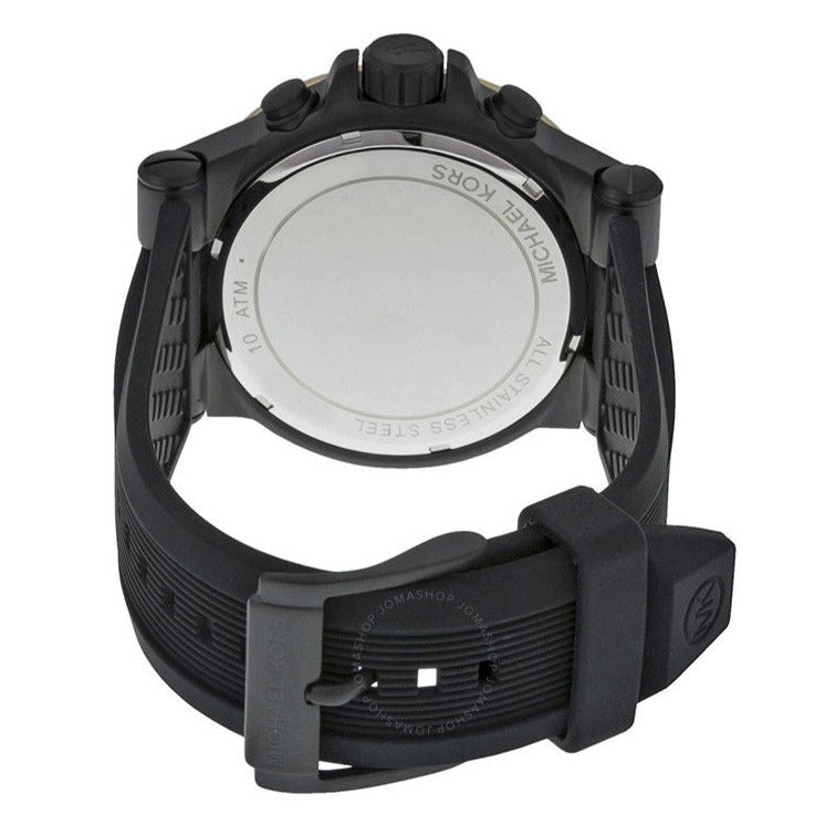  Shop Authentic Michael Kors Dylan Chronograph Quartz Black Dial Black Rubber Strap Watch For Men - MK8383 - Luxxuri