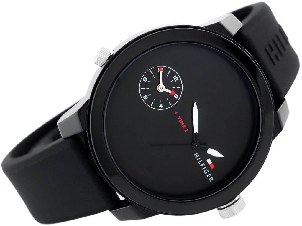  Shop Authentic Tommy Hilfiger Denim Black Dial Black Rubber Strap Watch for Men - 1791326 - Luxxuri