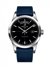  Shop Authentic Breitling Transocean Day & Date 42mm Automatic Black Dial Blue Mesh Bracelet Mens Watch - A4531012/BB69/280S/ A20S.1 - Luxxuri