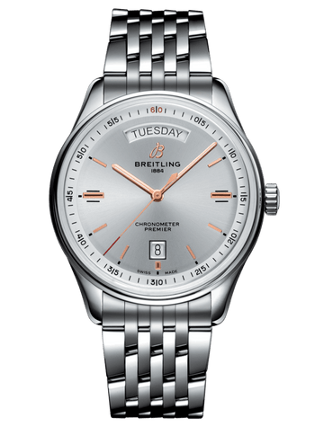 Shop Authentic Breitling Premier Automatic Day & Date 40mm Stainless Steel Mens Watch - A45340211G1A1 - Luxxuri