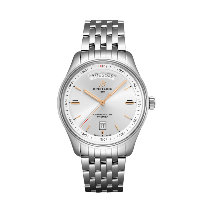  Shop Authentic Breitling Premier Automatic Day & Date 40mm Stainless Steel Mens Watch - A45340211G1A1 - Luxxuri