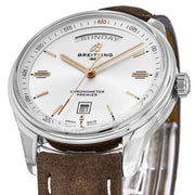  Shop Authentic Breitling Premier Automatic Chronometer 40mm Silver Dial Mens Watch - A45340211G1X3 - Luxxuri