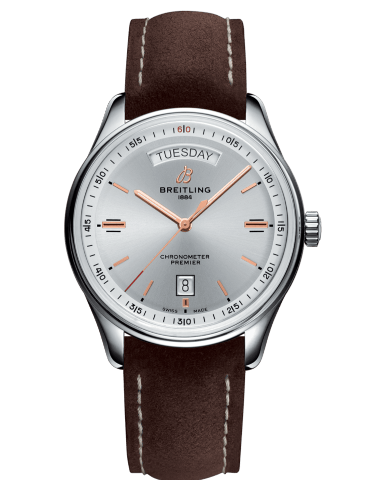  Shop Authentic Breitling Premier Automatic Chronometer 40mm Silver Dial Mens Watch - A45340211G1X3 - Luxxuri
