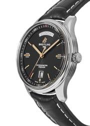  Shop Authentic Breitling Premier Automatic 40mm Day & Date Black Dial Black Leather Strap Mens Watch - A45340241B1P2 - Luxxuri