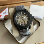  Shop Authentic Fossil Modern Machine Automatic Silver Dial Black Steel Strap Watch for Men - ME3080 - Luxxuri