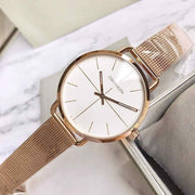  Shop Authentic Calvin Klein Even White Dial Rose Gold Mesh Bracelet Watch for Women - K7B21626 - Luxxuri