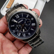  Shop Authentic Fossil Grant Chronograph Blue Dial Grey Steel Strap Watch for Men - FS4831 - Luxxuri