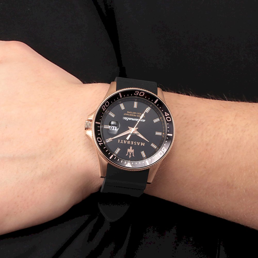  Shop Authentic Maserati SFIDA Automatic Black Dial Black Rubber Strap Watch For Men - R8821140001 - Luxxuri