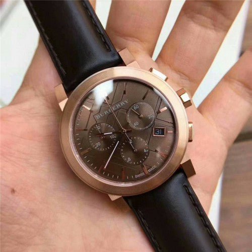  Shop Authentic Burberry The City Grey Dial Brown Leather Strap Unisex Watch - BU9755 - Luxxuri