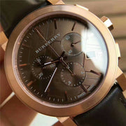  Shop Authentic Burberry The City Grey Dial Brown Leather Strap Unisex Watch - BU9755 - Luxxuri