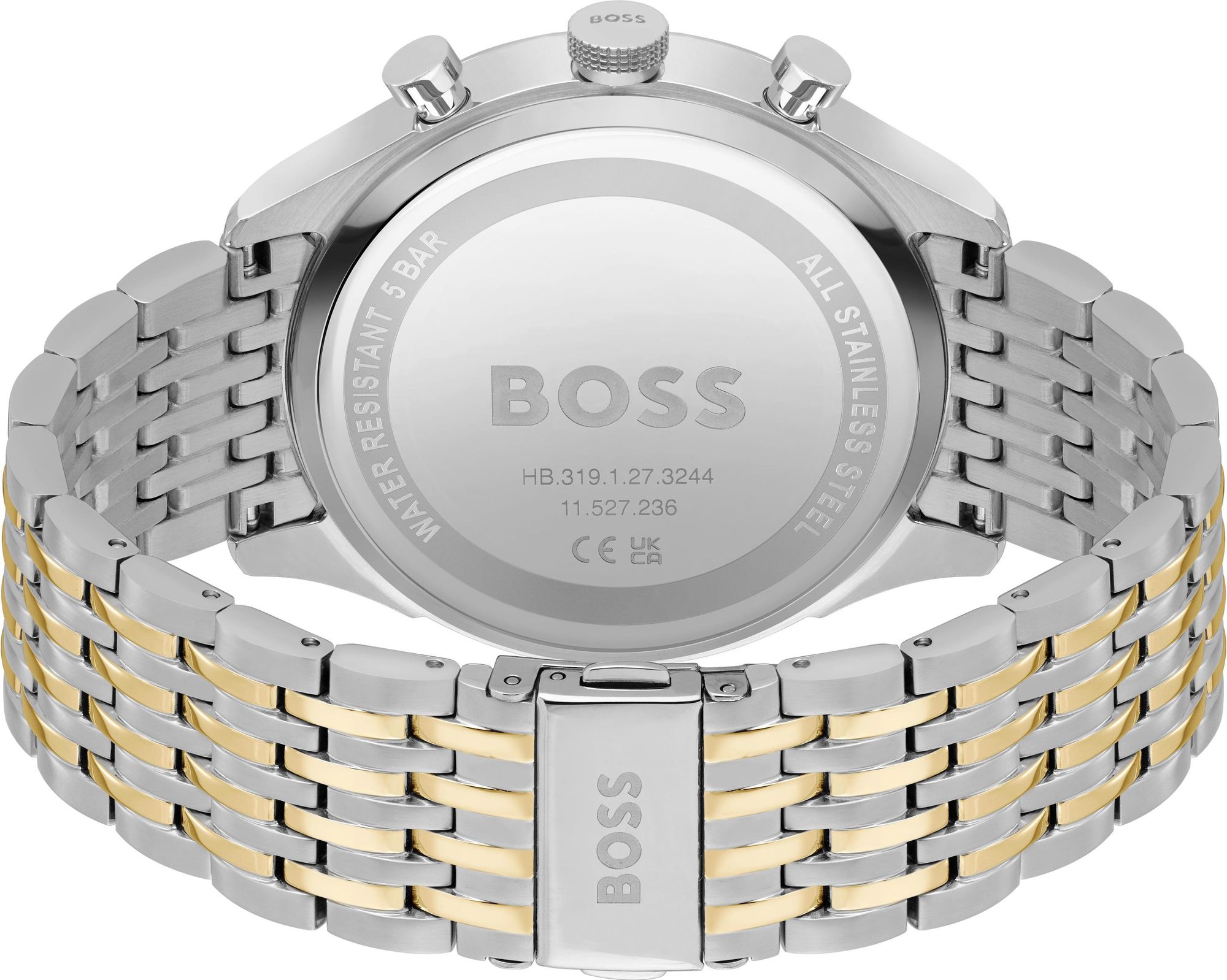  Shop Authentic Hugo Boss Gregor Chronograph Silver Dial Two Tone Steel Strap Watch For Men - 1514053 - Luxxuri