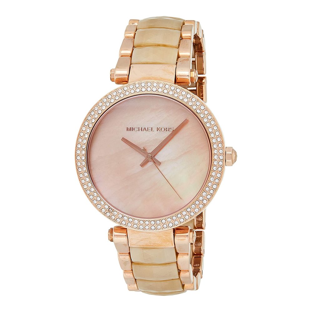  Shop Authentic Michael Kors Parker Mother of Pearl Pink Dial Two Tone Steel Strap Watch for Women - MK6492 - Luxxuri