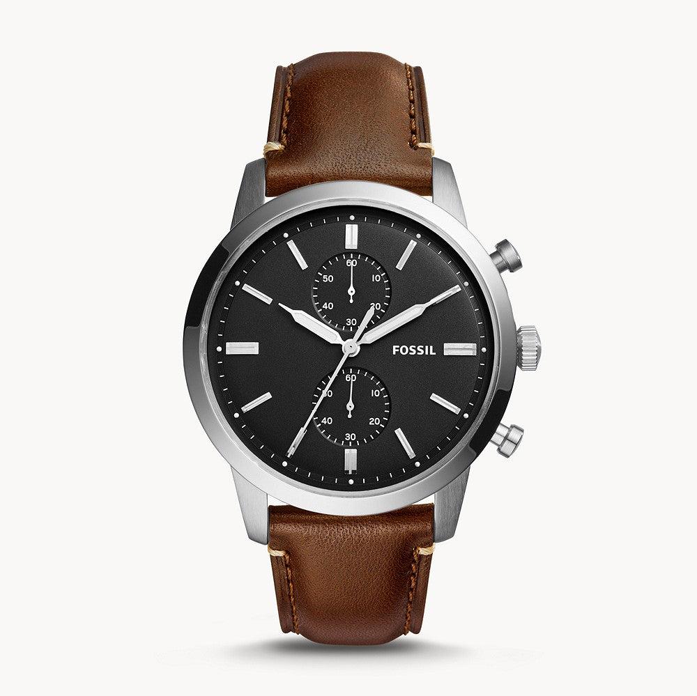 Shop Authentic Fossil Townsman Chronograph Black Dial Brown Leather Strap Watch for Men  - FS5280 - Luxxuri
