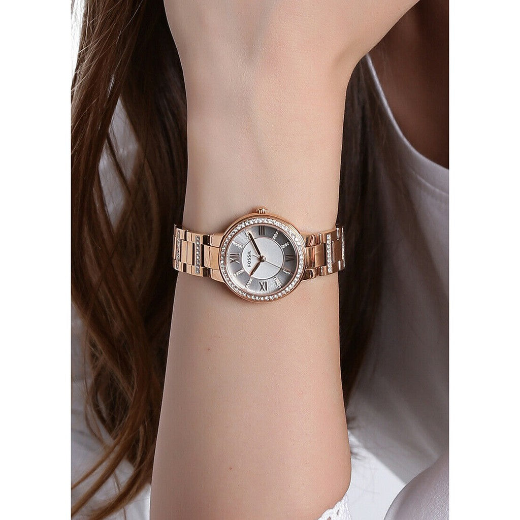  Shop Authentic Fossil Virginia White Dial Rose Gold Steel Strap Watch for Women - ES3284 - Luxxuri