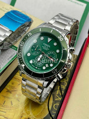  Shop Authentic Fossil FB-03 Chronograph Green Dial Silver Steel Strap Watch for Men - FS5726 - Luxxuri