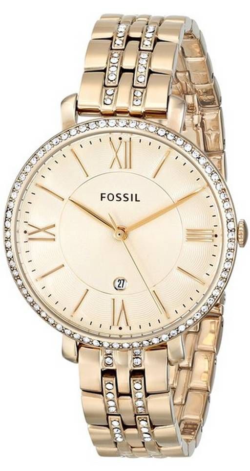 Shop Authentic Fossil Jacqueline Gold Dial Gold Steel Strap Watch for Women - ES3547 - Luxxuri