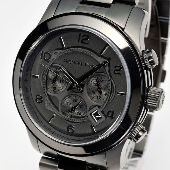  Shop Authentic Michael Kors Runway Chronograph Black Dial Black Steel Strap Watch for Men - MK8157 - Luxxuri