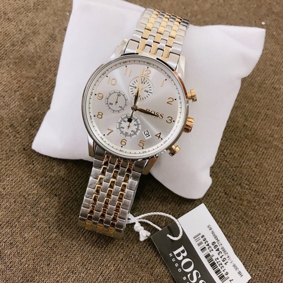  Shop Authentic Hugo Boss Navigator White Dial Two Tone Steel Strap Watch for Men - 1513499 - Luxxuri