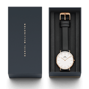  Shop Authentic Daniel Wellington Classic Sheffield White Dial Black Leather Strap Watch for Women - DW00100036 - Luxxuri