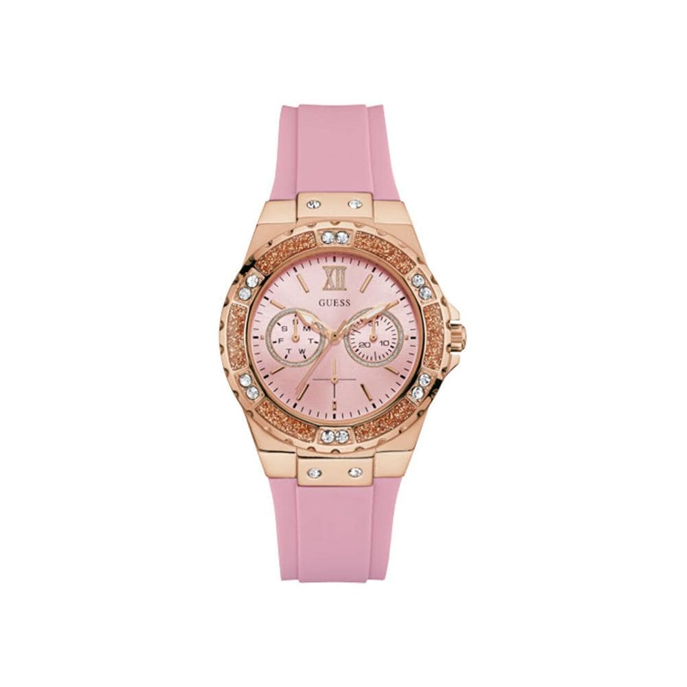  Shop Authentic Guess Rose Gold Dial with Diamonds Pink Rubber Strap Watch For Women - W1053L3 - Luxxuri