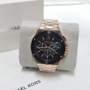  Shop Authentic Michael Kors Lennox Chronograph Black Dial Rose Gold Steel Strap Watch For Men - MK8940 - Luxxuri