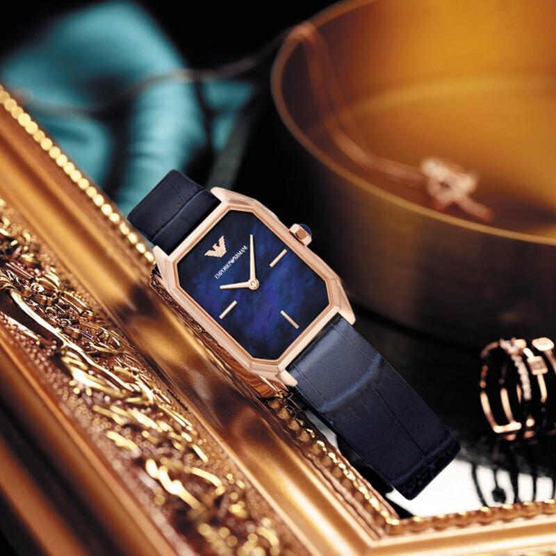  Shop Authentic Emporio Armani Gioia Quartz Mother of Pearl Blue Dial Blue Leather Strap Watch For Women - AR11426 - Luxxuri
