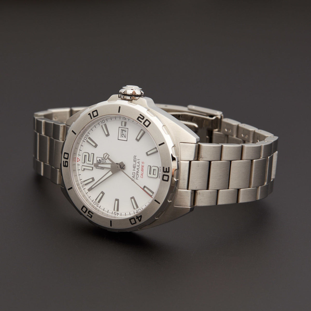  Shop Authentic Tag Heuer Formula 1 Calibre 5 Automatic White Dial Silver Steel Strap Watch for Men - WAZ2114.BA0875 - Luxxuri