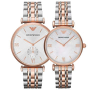 Shop Authentic Emporio Armani Retro Silver Dial Two Tone Steel Strap Watch For Men - AR1677 - Luxxuri